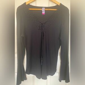 Blouse Top - Lace Up Front